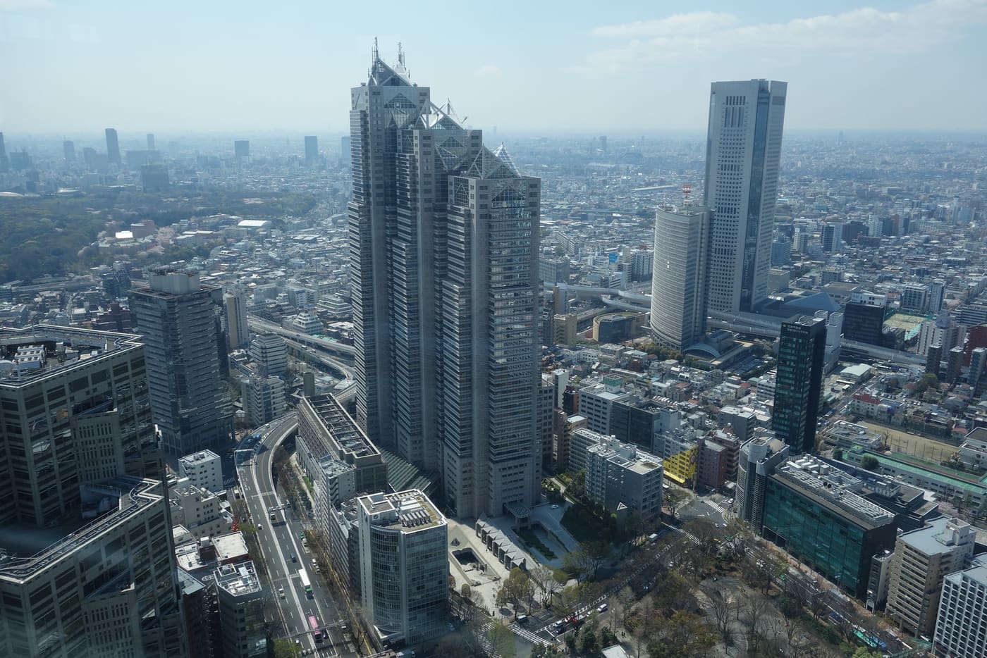 West Shinjuku skyscrapers seen from the Tokyo Metropolitan Government Building observation deck