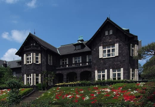 Josiah Conder's stone Western-style mansion above the rose terraces of Kyu-Furukawa Gardens