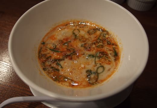 Sesame and chilli tantan dipping soup served at Nakiryu ramen shop, Otsuka