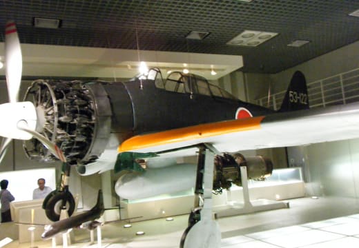 Restored Zero fighter aircraft on display at the National Museum of Nature and Science, Ueno
