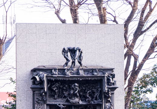 Rodin's bronze Gates of Hell in the courtyard of the National Museum of Western Art